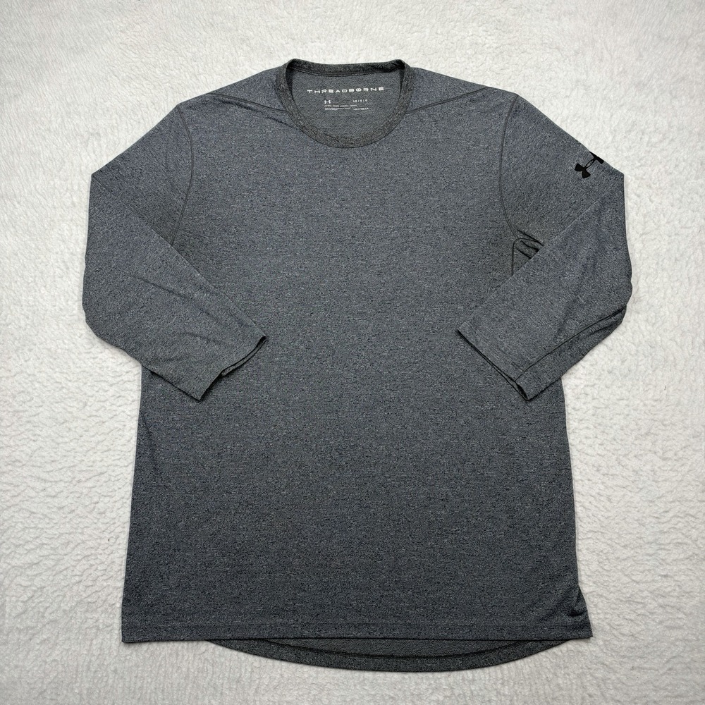 Under Armour HeatGear Threadborne Shirt 1/2 Sleeve T-Shirt Gray Men's Size L